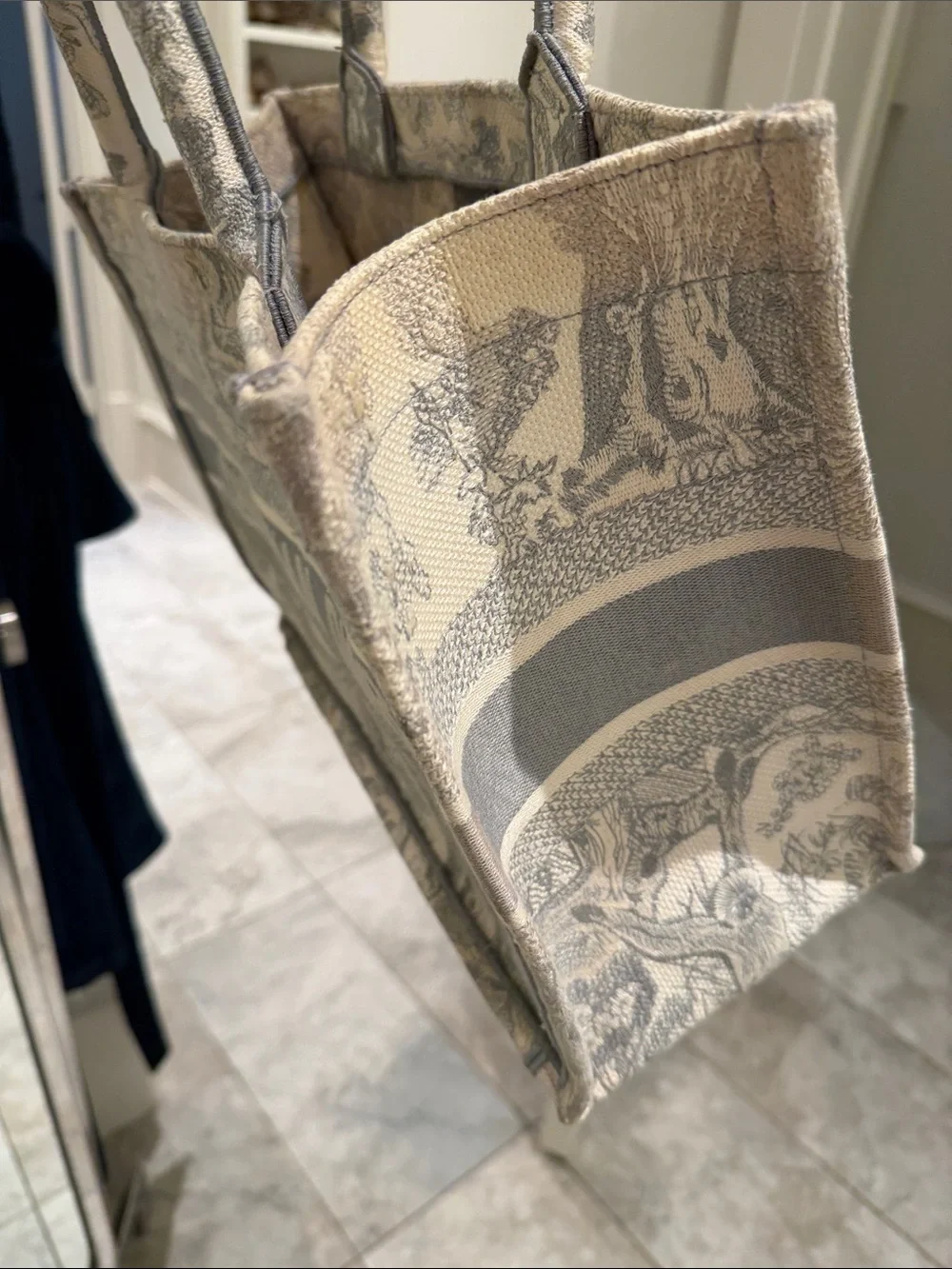 Dior Beige & Gray Christian Dior Book Tote